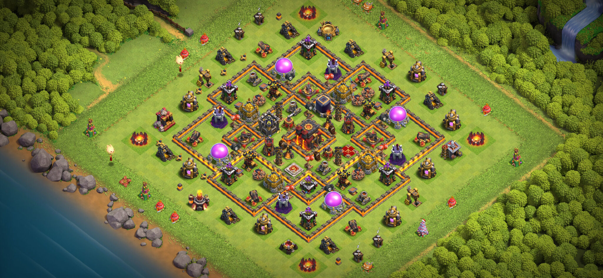 Th 10 Layout New 2023 Town Hall 10 Base layout with Copy Link of layout - Base of Clans